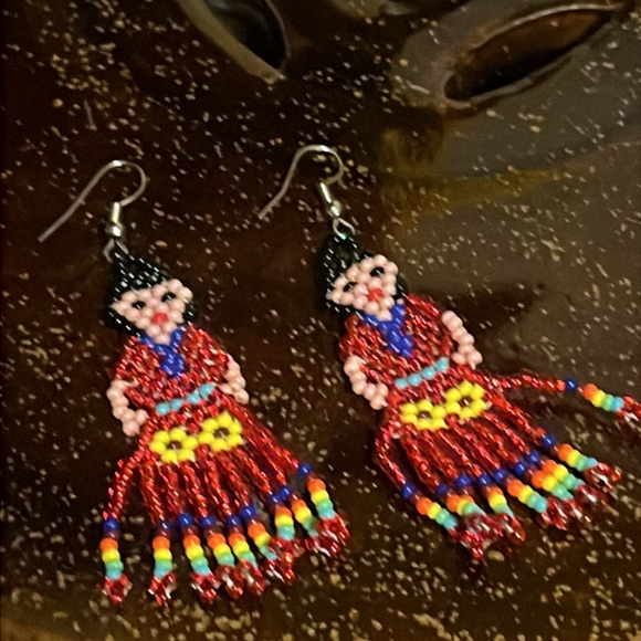 Jewelry - Handcrafted Beaded Doll Earrings - Multicolor
